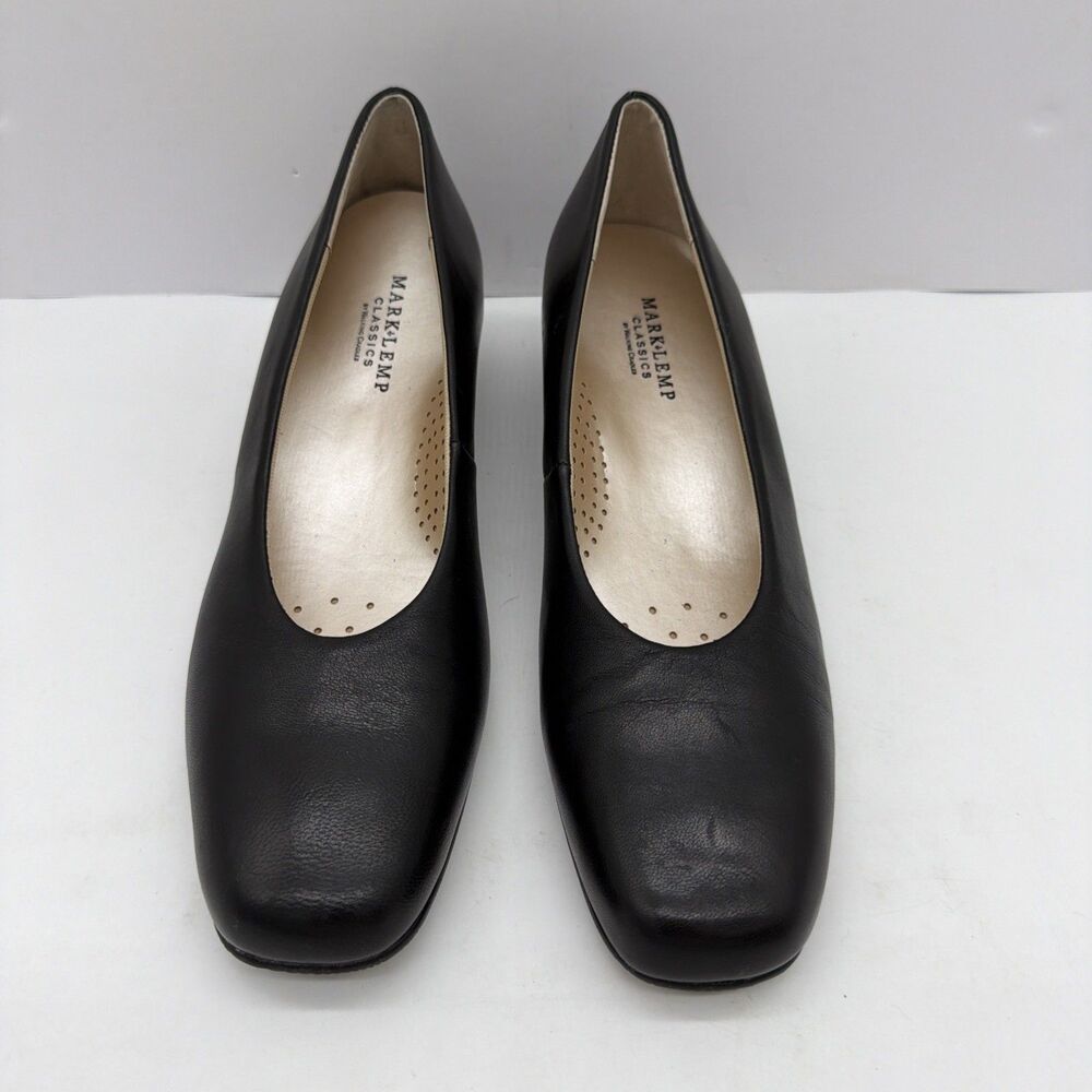Mark Lemp Classics by Walking Cradles Callie Black Leather Low Heels Size 10N
